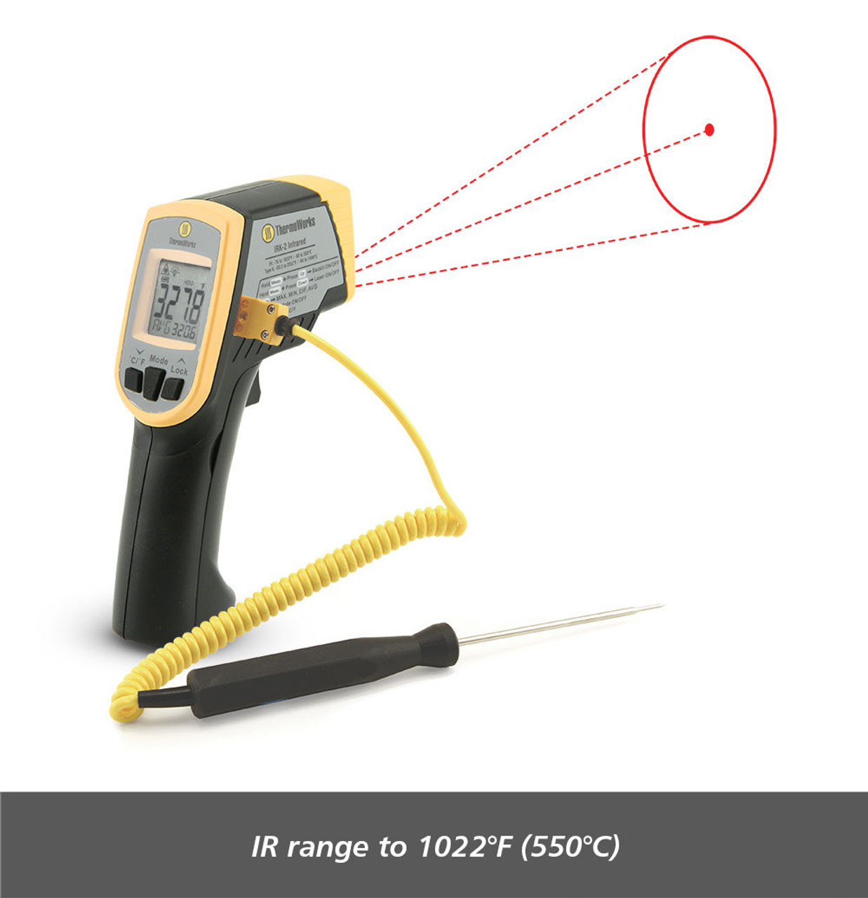 Industrial Infrared thermometer with star burst laser targeting