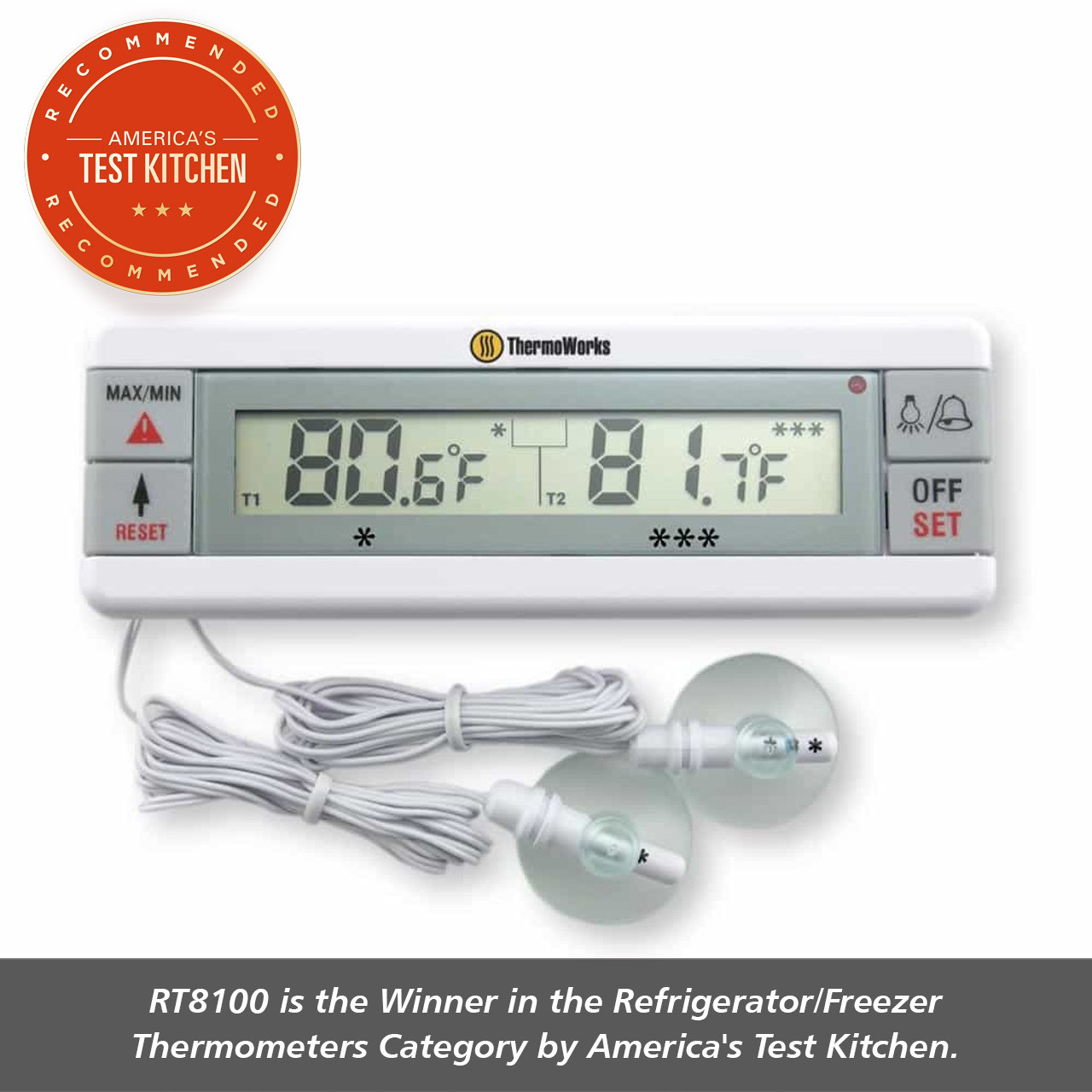 Digital Fridge Freezer Thermometer With Fridge Freezer Temperature Alarm  and Max Min Function - Refrigerator Thermometer For Fridge and Freezer  Alarm