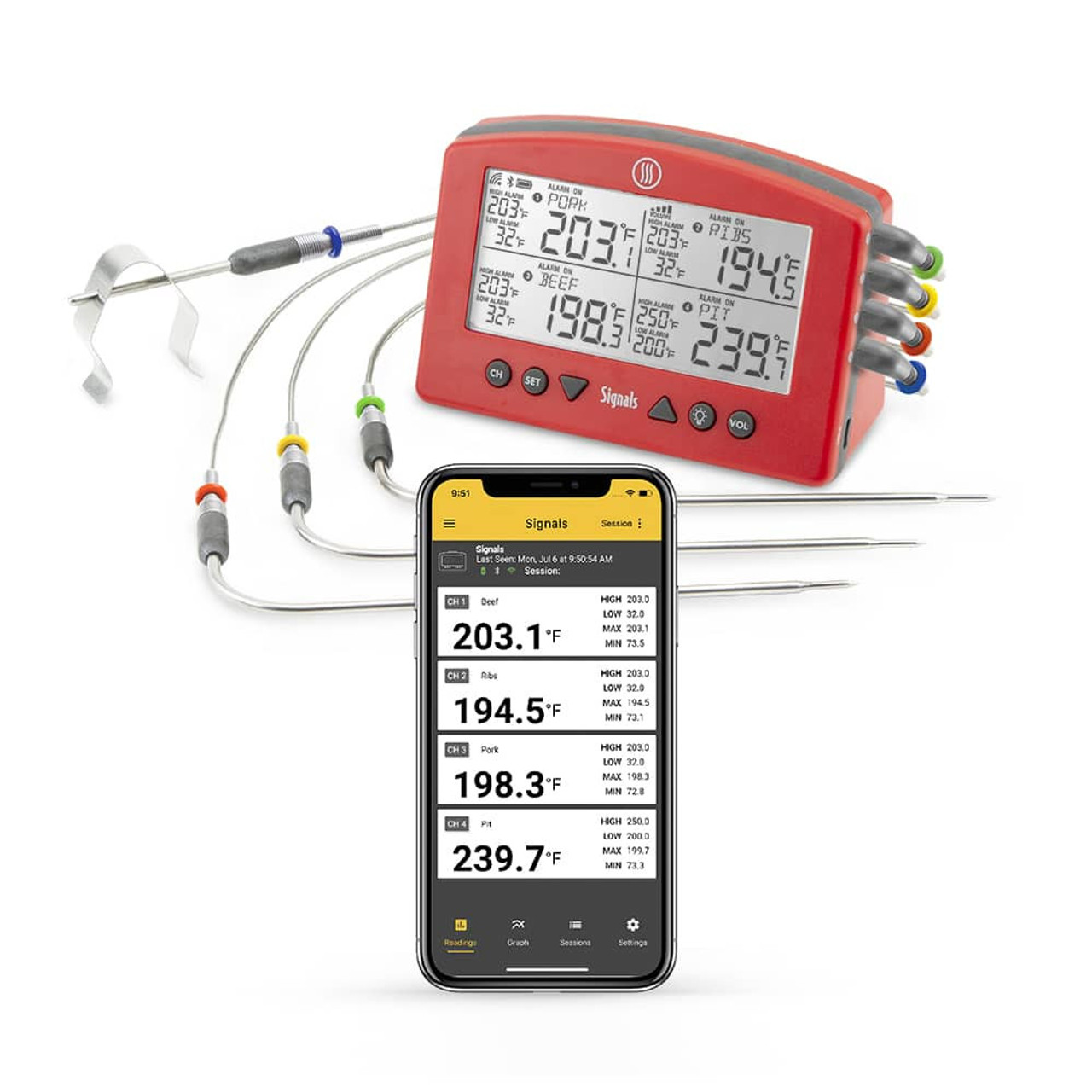 Signals BBQ Alarm Thermometer with Wi Fi and Bluetooth Wireless