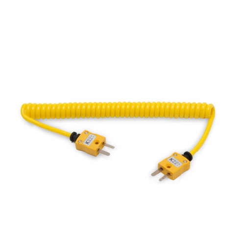 Coiled Type K Extension Lead, 39-inch (1m) Length, Male/Male