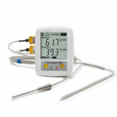 WiFi Temperature Data Logger, Model TD2TC for 2 Interchangeable  Thermocouple Probes