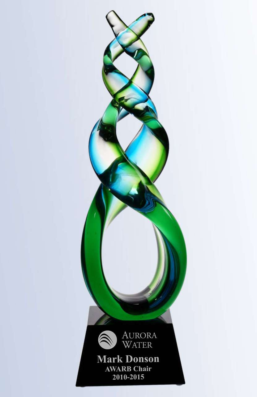 Green Double Helix Art Glass Award