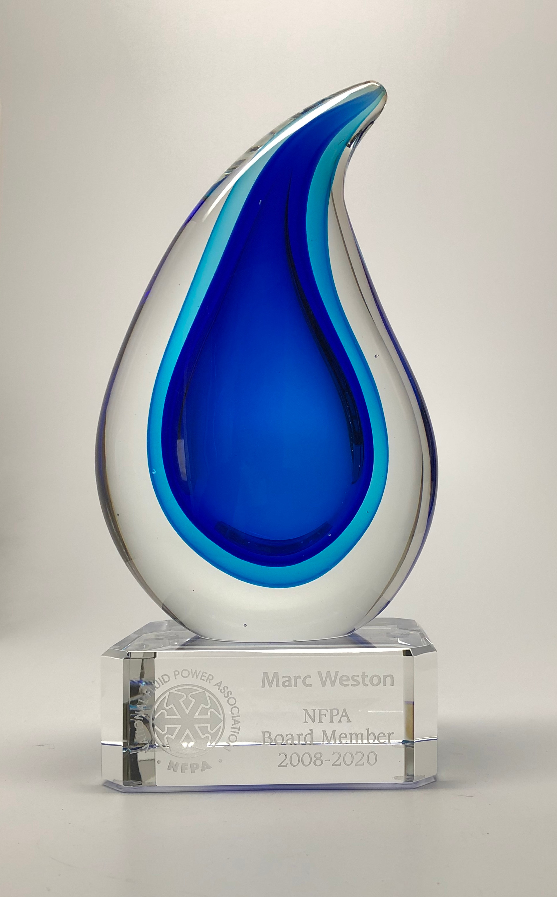 Droplet Hand Blown Glass Award