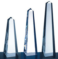 MASTER OBELISK CRYSTAL AWARDS, 8", 3 sizes available