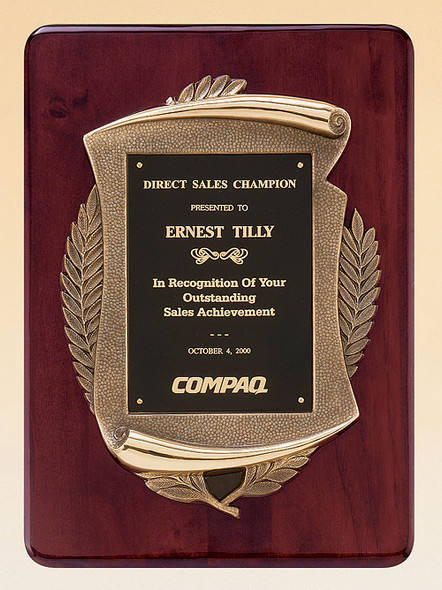 Bronze Casting Recognition Award Plaque, Laser Engraved, P1901