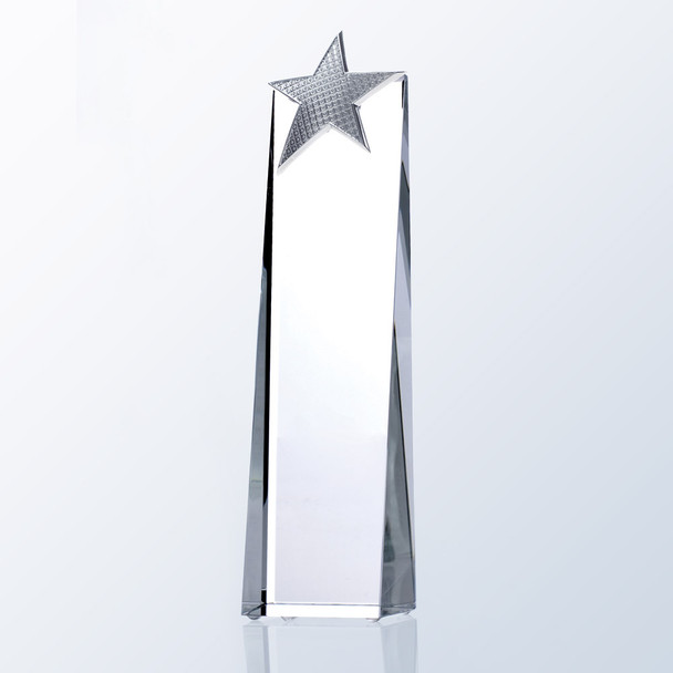 METAL STAR TOWER CRYSTAL AWARD,  3 sizes available