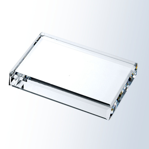 CRYSTAL PAPERWEIGHT, RECTANGLE, BEVEL