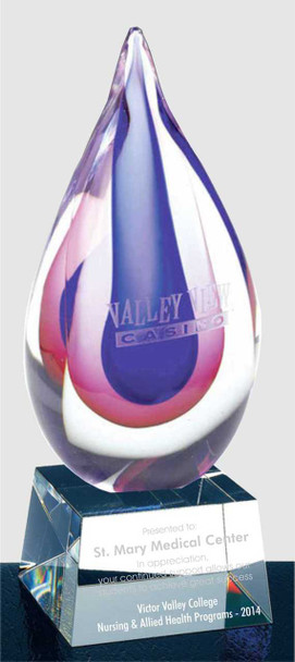 Citaly Art Glass Award with crystal base