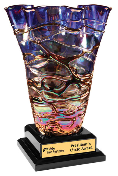 Fury Art Glass Vase Award with base