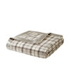 Grey Plaid Micro Fleece Year Round Blanket w/Satin Trim (Micro Fleece-Grey Plaid-Blanket)
