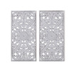  2pc Luxury White Botanical Wood Panel Carved Wall Panel Set 15x31" (086569301796)