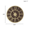 Brown & Gold Contemporary Rustic Mason Wall Clock - 23x23" (Mason-Brown/Gold-Clock)