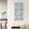 Blue/Gold Luminous Bloom Floral Canvas Wall Art 39x19” (086569226945)