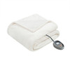 Ivory Heated Reversible Microlight Cozy Berber Blanket w/Auto Shut Off (Heated Microlight-Ivory-Blanket)