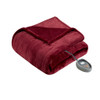 Deep Red Heated Reversible Microlight Cozy Berber Blanket w/Auto Shut Off (Heated Microlight-Red-Blanket)