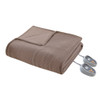 Brown Electric Textured Microfleece Heated Year Round Blanket (Electric Micro-Brown-Blanket)