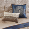 24pc Navy Blue & Brown Embroidered Comforter Set, Sheets, Pillows, Curtains AND More (Delaney-Navy)