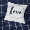 Navy Blue & Metallic Silver Geometric Comforter Set AND Decorative Pillows (Raina-Navy)
