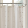 Ivory on Ivory Cotton Tufts Jacquard Pom Pom Fabric Shower Curtain - 70x72" (Brooklyn -Ivory-Shower)