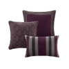 7pc Purple & Grey Faux Suede Comforter Set AND Decorative Pillows (Kennedy-Purple)