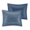 7pc Navy Blue Seersuckle Weave Design Comforter Set AND Decorative Pillows (Walter -Navy-Comf)