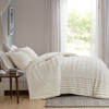 3pc Ivory Cotton Chenille Comforter AND Decorative Shams (Mercer-ivory)