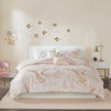 Blush Pink & Gold Metallic Swirls Comforter Set AND Decorative Pillows (Rebecca-Blush-Comf)