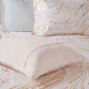 Blush Pink & Gold Metallic Swirls Comforter Set AND Decorative Pillows (Rebecca-Blush-Comf)