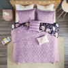  Magical Purple Star Printed Reversible Coverlet Set AND Decorative Pillows (Magical-Purple Multi-cov)