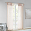 Set of 2 Blush Pink Sheer Twist Tab Window Curtain Panels (Ceres-Blush-window)