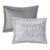 Grey Long Faux Fur Reversible Comforter Set AND Decorative Shams (Gia Back -Grey-Comf)