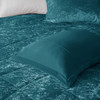 Teal Lush Velvet Duvet Cover Set AND Decorative Pillow (Felicia -Teal-Duv)