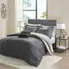 Grey & Charcoal Grey Geometric Comforter Set AND Matching Sheet Set (Dalton-Grey/Charcoal)