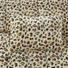 4pc Reversible Cheetah Print Faux Fur Comforter Set AND Decorative Pillow (Zuri-Cheetah)