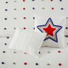 Navy Blue & Red Pom Poms & Star Cotton Comforter Set AND Decorative Pillows (Callie-Navy/Red-Comf)