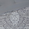 8pc Grey Jacquard Comforter Set AND Decorative Pillows (Flourish-Grey)