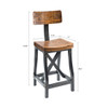 Amber/Graphite Barstool with Back &  Solid Wood Frame