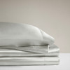 6pc Light Grey Satin Wrinkle-Free Luxurious Sheet Set - QUEEN (086569400666)