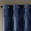 Navy Blue Ogee Design Knitted Jacquard Total Blackout Panel (Bentley Ogee-Navy-window)