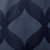 Navy Blue Ogee Design Knitted Jacquard Total Blackout Panel (Bentley Ogee-Navy-window)