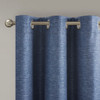 Blue Set of 2 Tonal Printed Faux Silk Total Blackout Window Panels (Como Tonal-Blue-window)