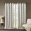 Ivory Ogee Design Knitted Jacquard Total Blackout Panel (Bentley Ogee-Ivory-window)