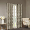 Taupe Ogee Design Knitted Jacquard Total Blackout Panel (Bentley Ogee-Taupe-window)