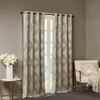 Taupe Ogee Design Knitted Jacquard Total Blackout Panel (Bentley Ogee-Taupe-window)