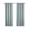 Aqua Blue Printed Heathered Blackout Curtain Panel w/Grommet Top (Maya-Aqua-Panel)