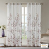 Mauve & White Floral Botanical Grommet Top Curtain Panel - 84" (Cecily-Mauve-Panel)