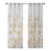 Yellow & White Floral Botanical Grommet Top Curtain Panel - 84" (Cecily-Yellow-Panel)