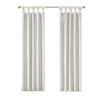  White Faux Silk DIY Twisted Tab Top Blackout Window Curtain Panel (Emilia-White-Panel)