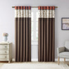 Spice & Brown Embroidered Floral Window Curtain Panel - 84" (Serene-Spice-Panel)