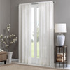 White Diamond Sheer Embroidered Rod Pocket Window Curtain Panel (Irina-White-Panel)